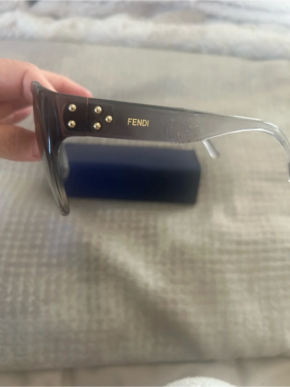 Gray Oversized Square Women's Sunglasses - Fendi